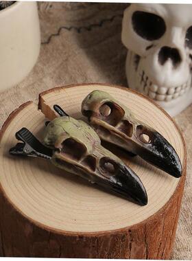 Halloween Crow skull hair clip Skull skull duck beak clip
