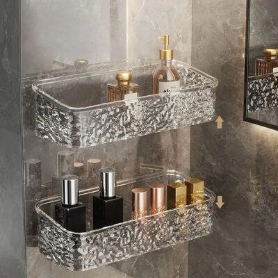 Light Luxury Water Ripple Bathroom Storage Rack Punch Free W