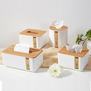 bamboo wooden tissue box japanese creative tray living ro
