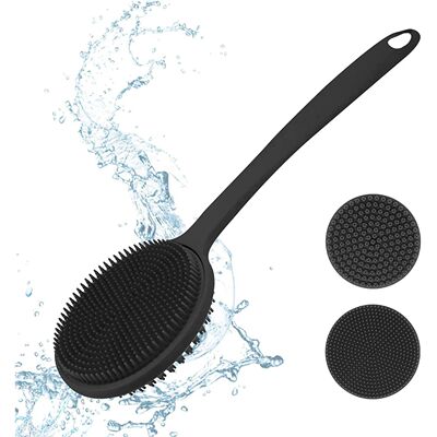 Silicone Back Scrubber for Shower, Bath Body Brush with Long