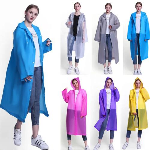 Raincoat Thickened Transparent Adult Men's and Women's EVA R
