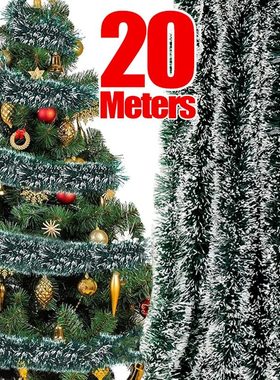 Christmas Tinsel Ribbons Green Cane Ribbon Garland Xmas Tree