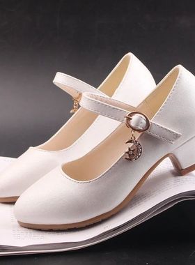 Crian?as meninas sapatos de couro branco princesa sapatos de