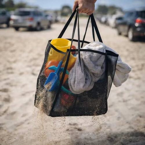 Mesh Tote Bag for Beach Swimming Storage Organizer Summer Fo