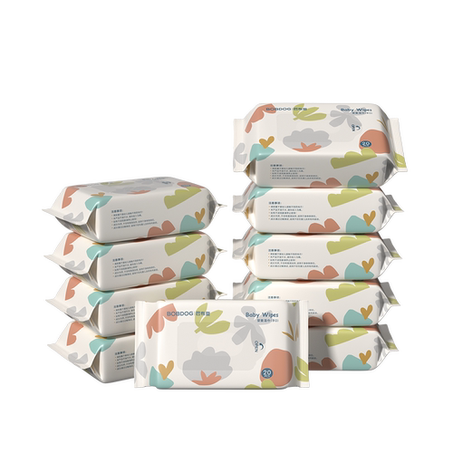 巴布豆 湿巾20抽10包婴幼儿专用新生宝宝手口小宝便携装随身装