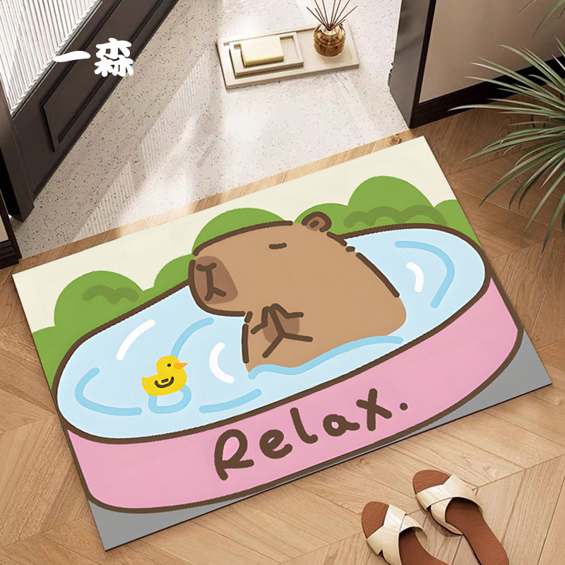 卡皮巴拉浴室门口吸水地垫防滑速干家用厕所脚垫子硅藻泥速干地毯,居家布艺,家用脚垫,淘宝优惠券,粉丝福利购,淘宝优惠卷