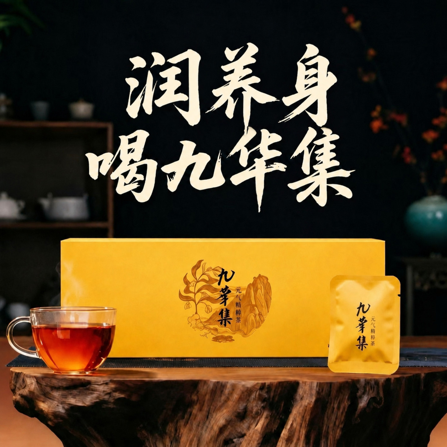 九华山九制元气黄精茶养生礼盒装图片