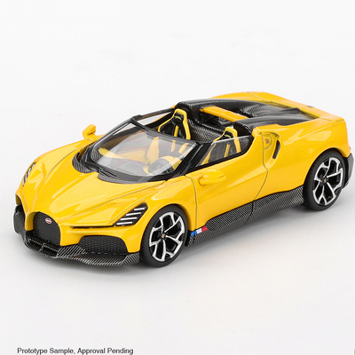 MINI GT 1:64 布加迪Bugatti W16 Mistral Yellow黄 合金车模