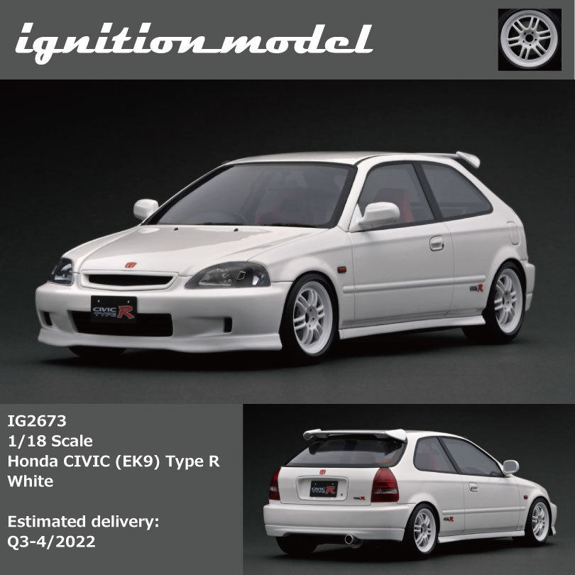 ig 1:18 本田思域 honda civic (ek9) type r仿真汽车模型摆件