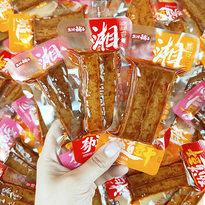 5斤盐津铺子劲道豆干爆椒五香辣味湖南特产嚼劲豆干零食整箱批发