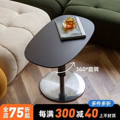 边几可升降茶几轻奢床边桌沙发边几岩板小圆桌意式极简小桌子角几