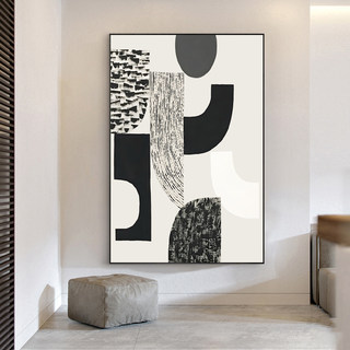 极简风格装饰画黑白灰现代抽象客厅沙发背景墙璧玄关卧室餐厅挂画