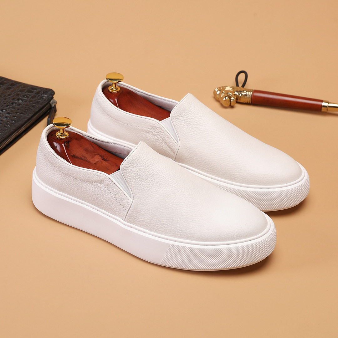 小白鞋透气乐福鞋时尚休闲百搭套脚板鞋潮流驾车男鞋白色黑色,流行男鞋,休闲板鞋,淘宝优惠券,粉丝福利购,淘宝优惠卷