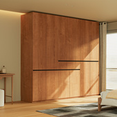 卧室家用分段式 全实木衣柜定制橡木新款 2025爆款 免拉手北欧大衣橱