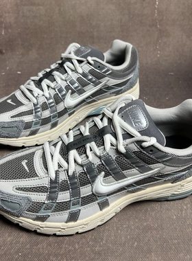 适配耐克P6000白银低帮休闲跑步鞋白色黑色椭圆形鞋带半圆鞋绳子