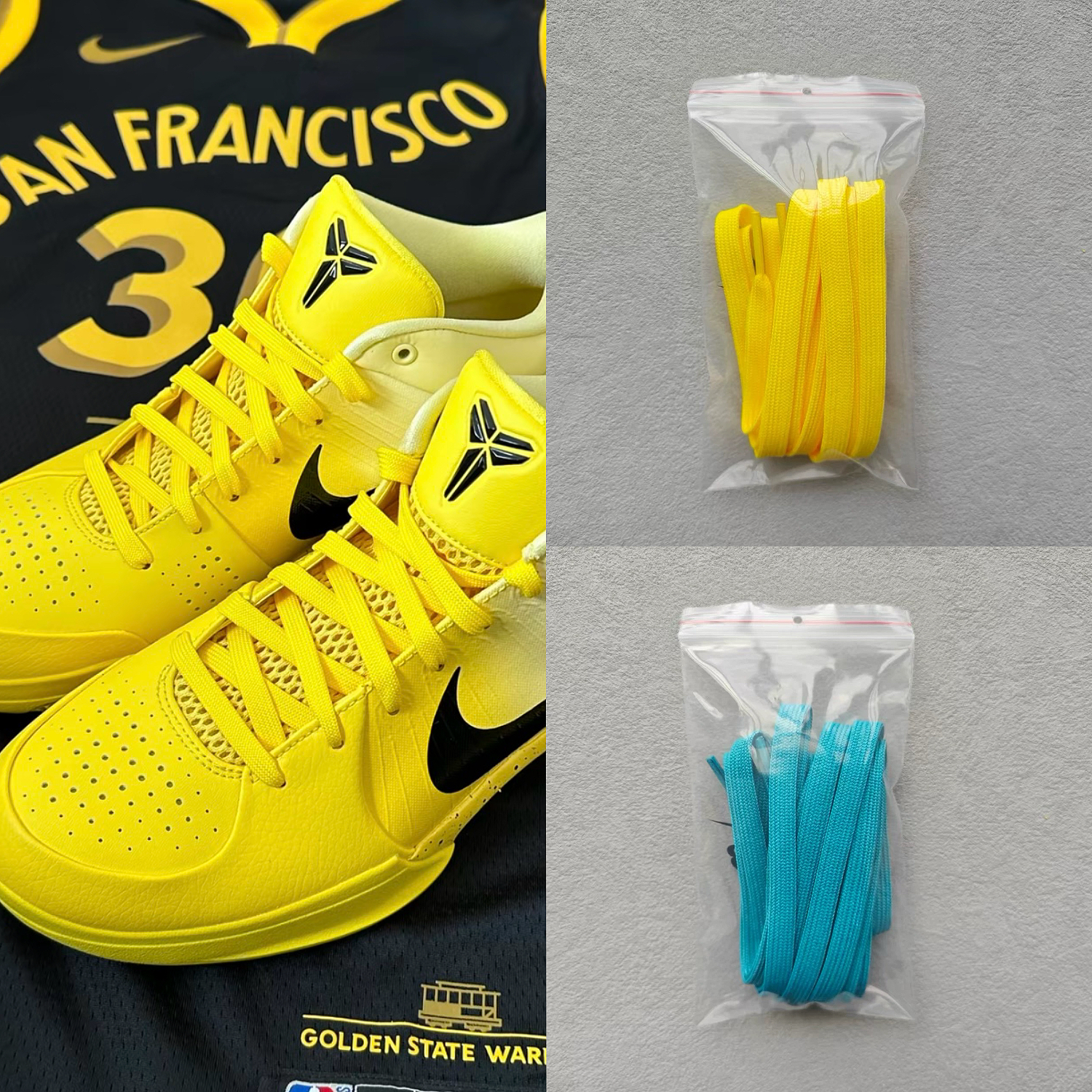 适用Kobe 4 鞋带 ZK4 UND 科比雄鹿马刺太阳湖人紫鞋带双层扁平绳