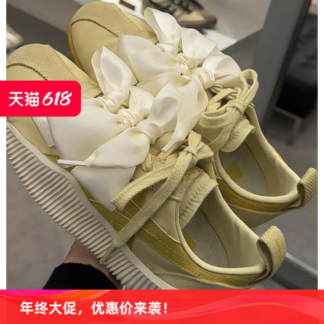 丝绸鞋带4CM芭蕾风蝴蝶结鞋带双面绸缎鞋带缎带适配鬼冢虎德训鞋