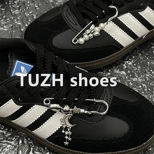 珍珠蝴蝶结diy别针鞋扣创意德训鞋空军一号鞋面改造鞋花装饰配饰