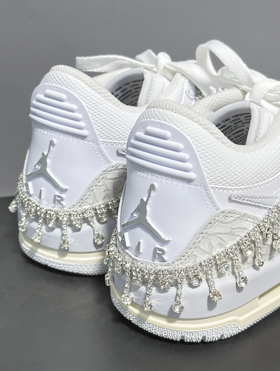 适配AJ312白灰爆裂纹鞋链DIY鞋带饰品后跟链钻链配件水钻泫雅同款