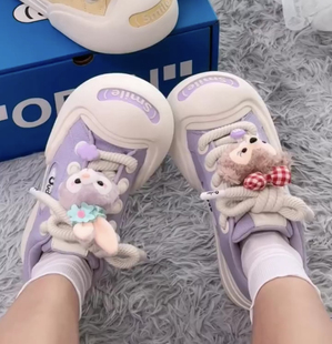 适配ouder面包屑帆布鞋小白鞋板鞋星黛露史黛拉毛绒鞋扣鞋装饰品