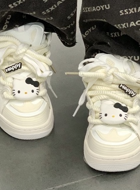 kitty超可爱帆布鞋大号黑色凯蒂猫鞋带扣KT三丽鸥配饰鞋扣diy配件