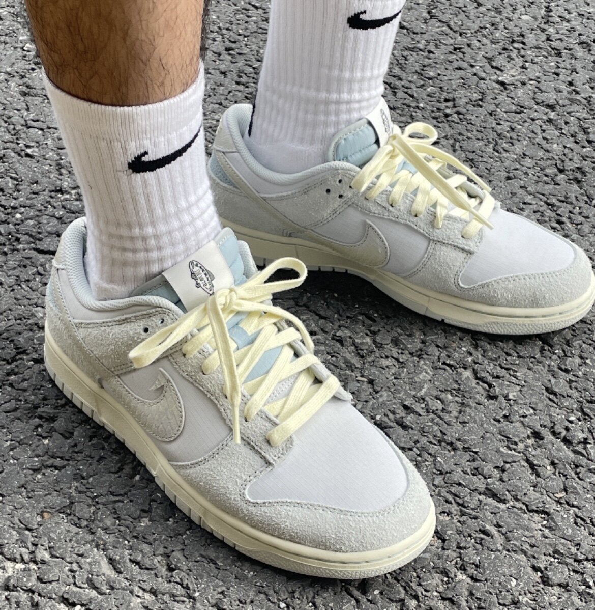 适配Nike Dunk Low 钓鱼低帮板鞋灰黄鞋带米黄色扁形鞋绳子