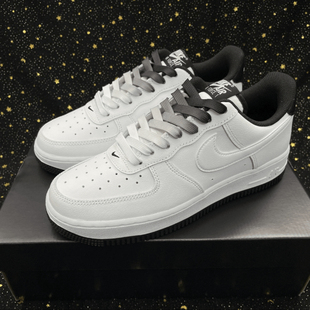 适配AirForce1白黑色渐变腰果花发光泼墨空军一号AF1圆形dunk鞋带