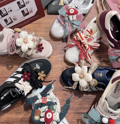 圣诞鞋扣氛围感鞋花阿迪samba德训鞋运动鞋diy配饰装饰扣红绿鞋带