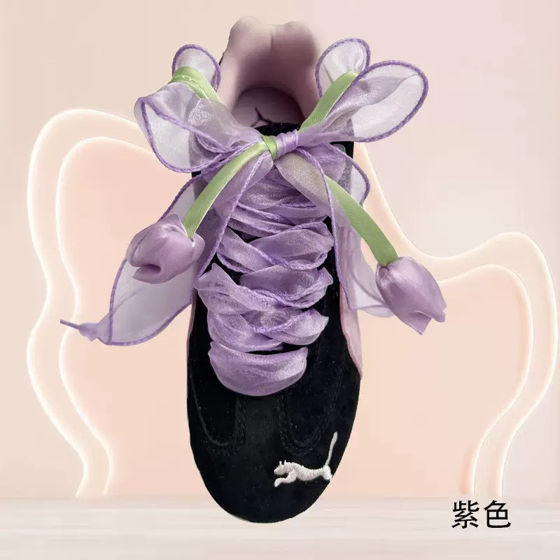 郁金香鞋花鞋扣适配小白鞋德训鞋韩系花苞蝴蝶结鞋带配饰现货