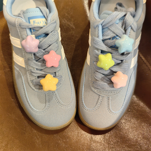 日系秋冬新款可爱毛绒五角星奶呼呼星星骨头高级感鞋带扣鞋花配饰