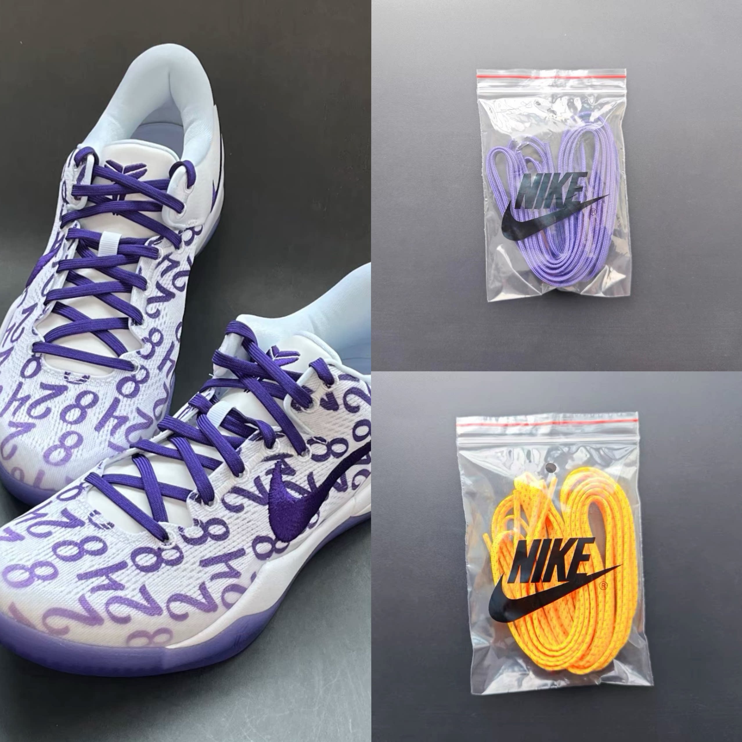适配Kobe8威尼斯鞋带科比8gigi黑金低帮篮球鞋带原装白绿白紫鞋带