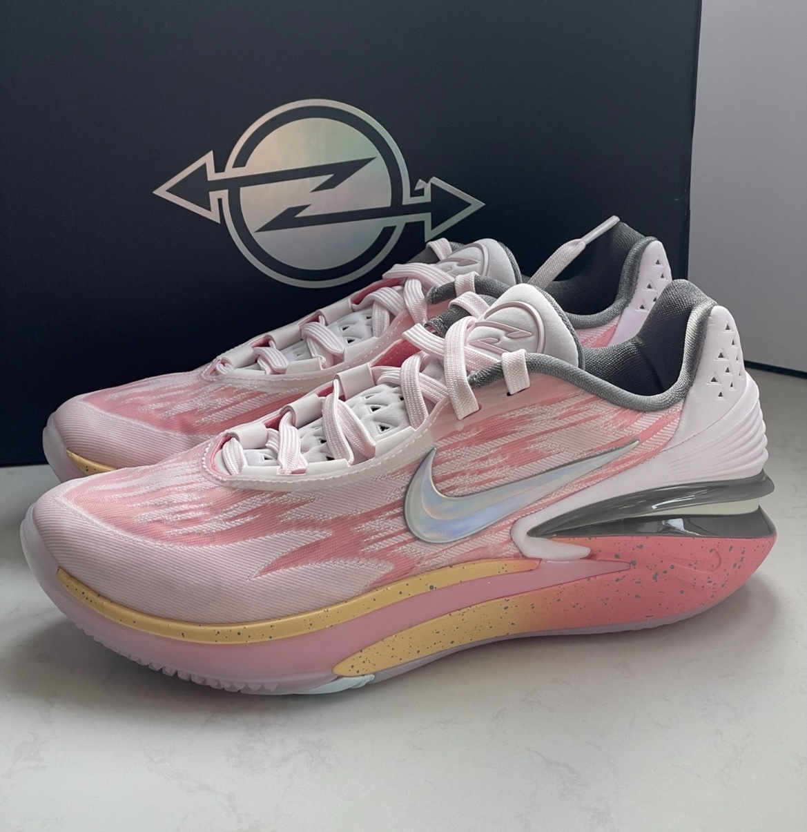 适配Nike Air Zoom G.T.CUT 2篮球鞋粉色黄色椭圆鸳鸯运动aj1鞋带