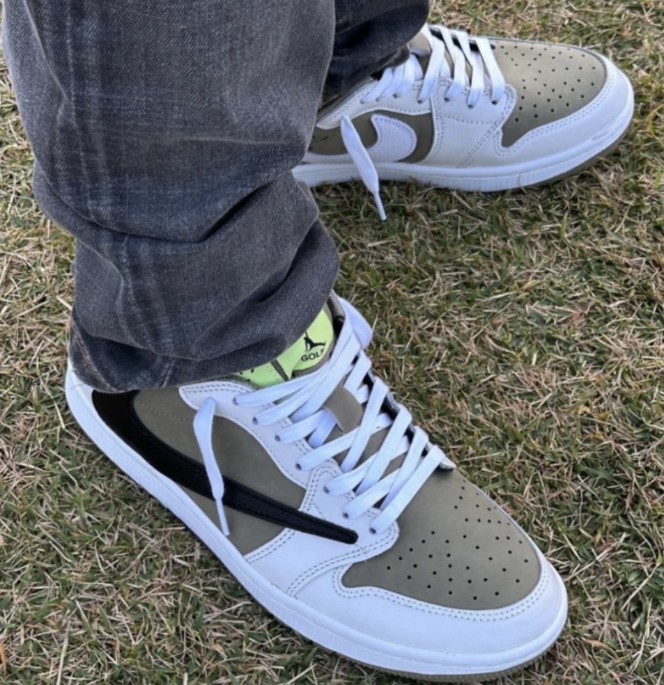 适配Travis Scott AJ1 Low白棕色aj反转摩卡ts倒钩aj1蜡面6.0鞋带