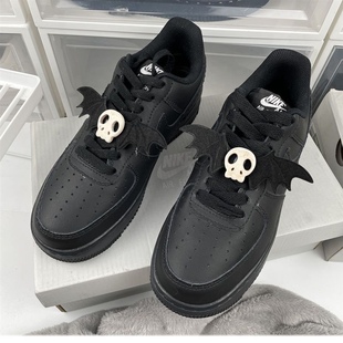 y2k辣妹翅膀骷髅鞋扣适配空军一号改造diy顽刻鞋子配饰AF1鞋带扣