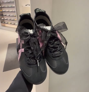 网纱gazelle鞋带白色欧根雪纺蕾丝透明samba鬼冢虎德训丝绸缎鞋绳