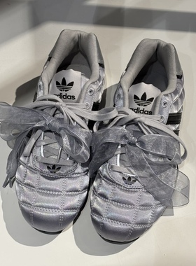 粉色丝带鞋带适配阿迪samba德训鞋功夫鞋灰色芭蕾网纱gazelle鞋绳