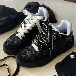 ins小香风花边鞋带适配Kaalixto星星板鞋diy芭蕾风装饰可拆卸鞋带