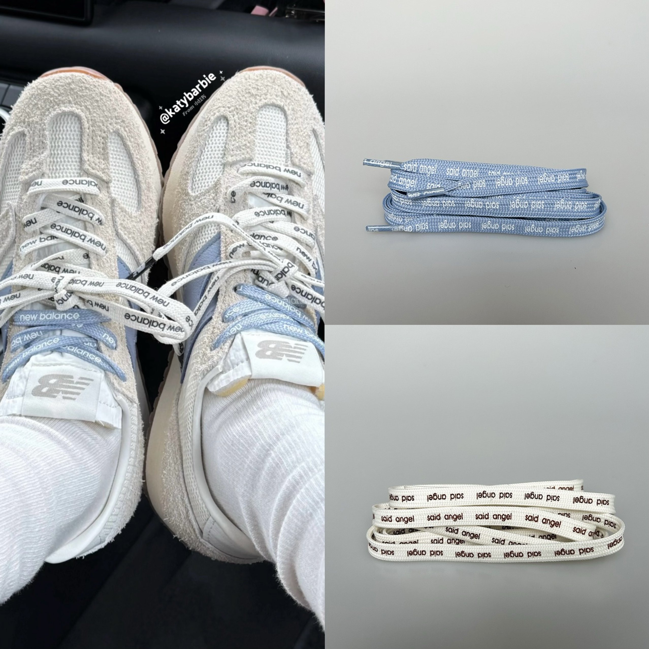 适配NB471阿甘鞋鞋带男女字母扁平黑红蓝米白鞋带张元英同款miu系