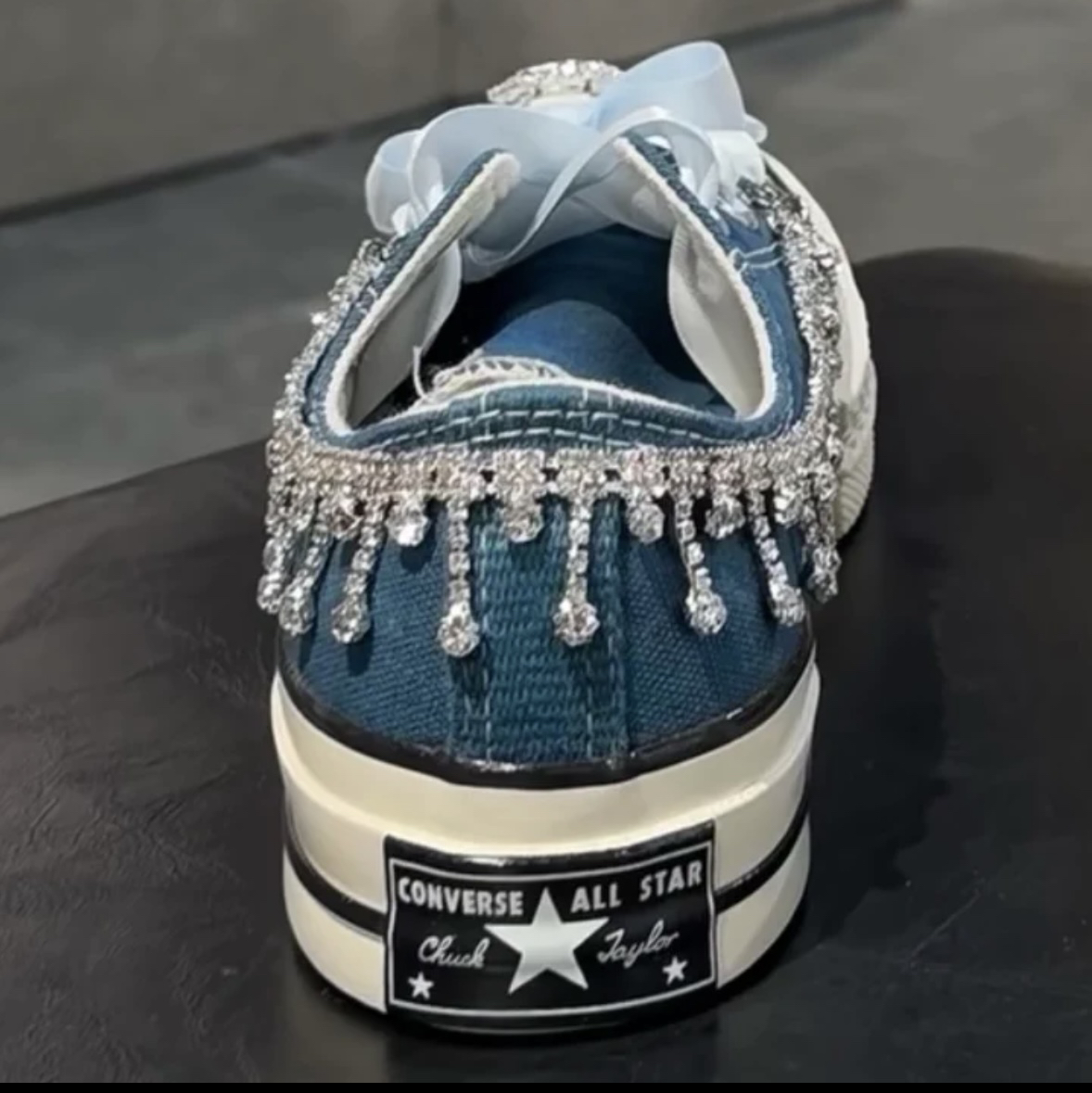 适配帆布鞋板鞋小白鞋水钻鞋后跟链镶钻流苏闪亮鞋链子鞋配饰配件