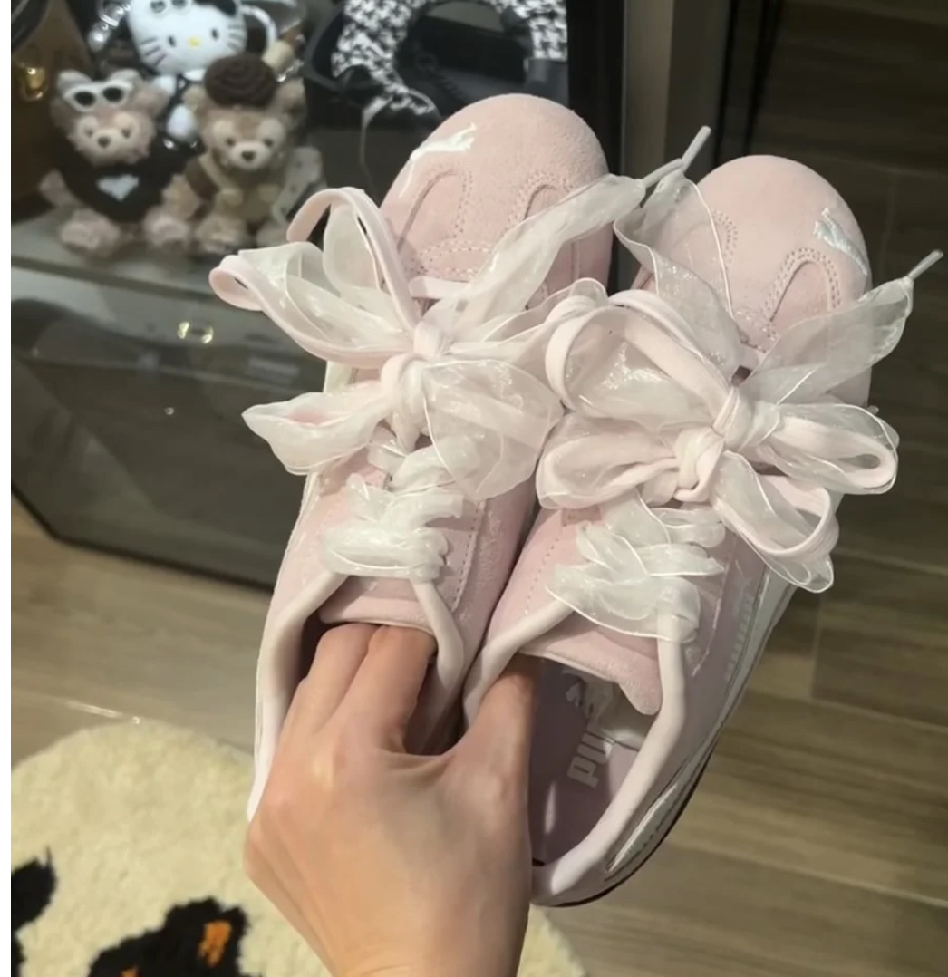 ins白色蕾丝镂空花纹鞋带diy彪马粉色speedcat鞋绳samba德训鞋diy