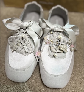 适用于VIVAIA芭蕾舞鞋diy鞋花樱桃水晶串珠珍珠蝴蝶结情人节配饰