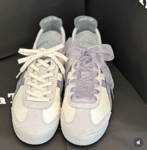 2.5cm紫色网纱蕾丝鞋带适配samba鬼冢虎德训鞋芭蕾风gazelle鞋带