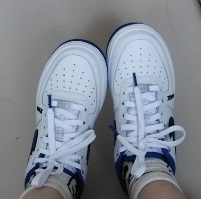 适配NikeAirForce1Low蓝白色双层彩色头空军一号头小白鞋af1鞋带