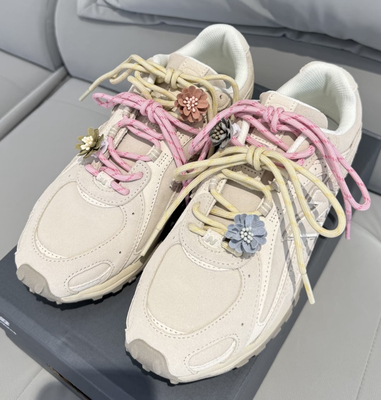 miu系列圆形点点花纹鞋带适配德训鞋板鞋nb204l/nb471 老爹鞋DIY