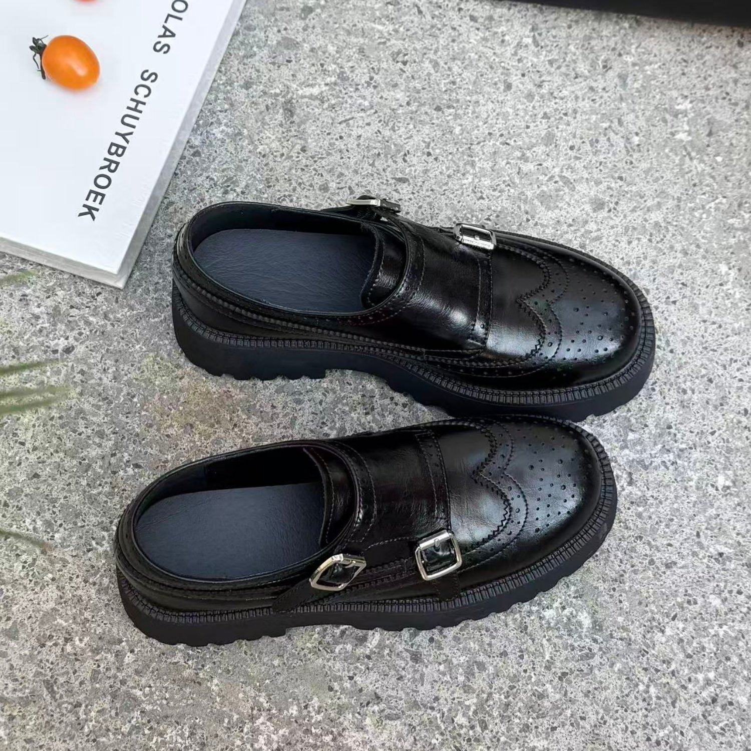 英伦风厚底增高乐福鞋女2026春季新款雕花双扣潮流百搭时尚小皮鞋,女鞋,乐福鞋（豆豆鞋）,淘宝优惠券,粉丝福利购,淘宝优惠卷