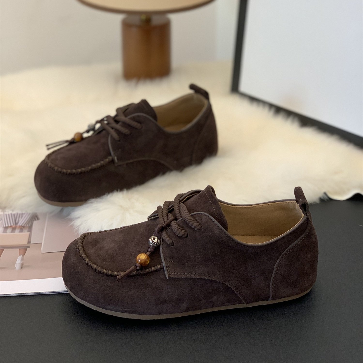 平底隐形增高轻便超火时尚勃肯鞋女2025秋季小众高级感串珠豆豆鞋,女鞋,勃肯鞋/软木鞋,淘宝优惠券,粉丝福利购,淘宝优惠卷