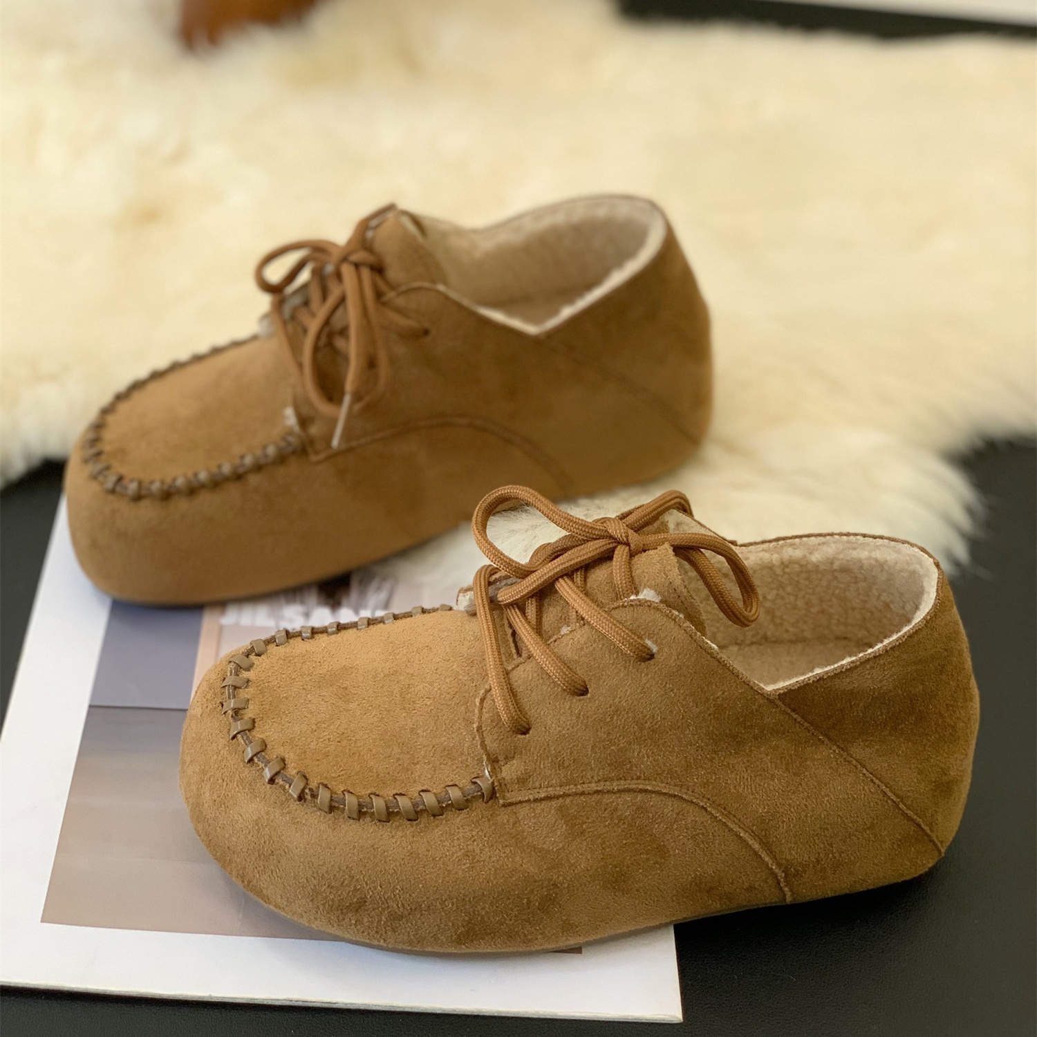 韩版加绒超火保暖平底内增棉棉鞋