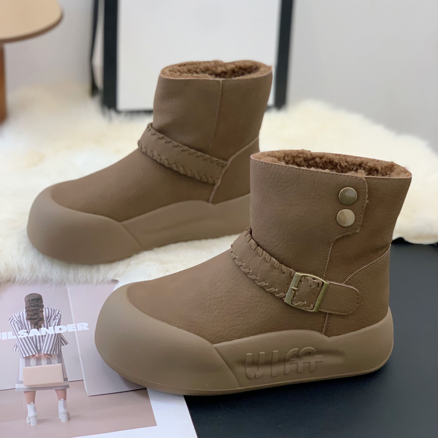 超火冬季加绒保暖舒适套筒雪地靴