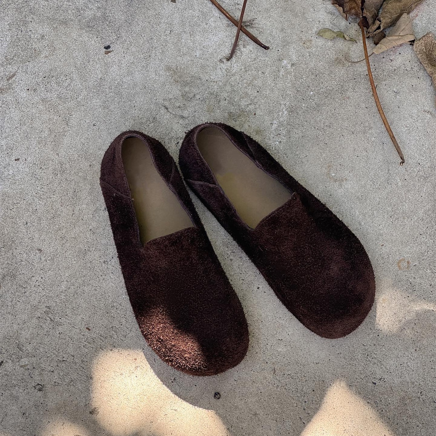 复古时尚小众设计一脚蹬豆豆鞋