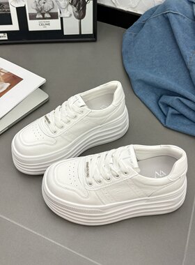 厚底增高学院风简约百搭小白板鞋